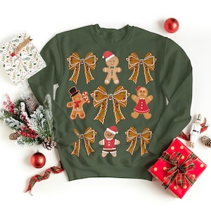 Coquette Christmas Gingerbread Png, Holiday Gingerbread clipart, Gingerbread Bow Png, Gingerbread Coquette Christmas Png, Digital Download