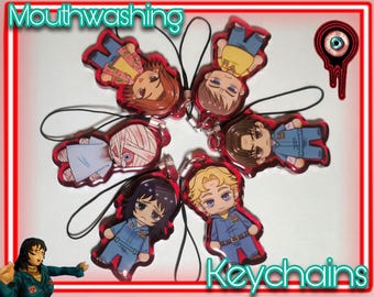 Mouthwashing Game Phone Strap Epoxy Acrylic Pony Express Crew Keychain