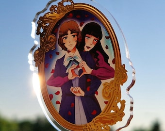 Oniisama E Mariko Nanako Shoujo Portrait Raised Foil Keychain Yuri