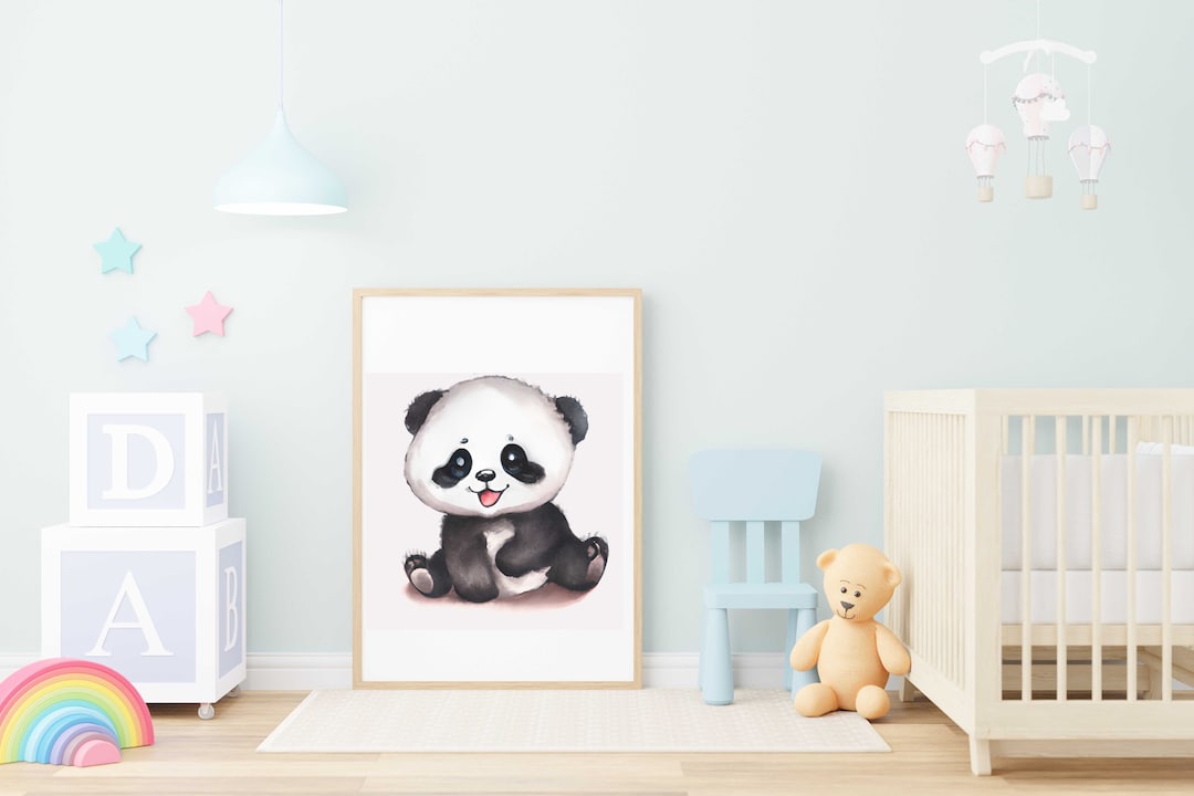 Baby Panda Nursery Print ,watercolor Wall Art, Baby Animal Wall Decor ...