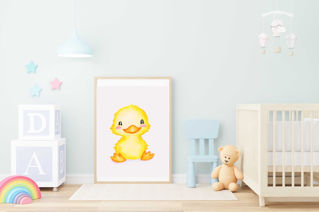 Baby Duck Nursery Print ,watercolor Wall Art, Baby Animal Wall Decor - Etsy