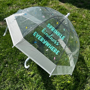 Personalized Kids Sprinkles Umbrella, Kindness Umbrella, Positive Umbrella, Childrens Bubble Umbrella, Personalized Gift