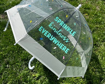 Personalized Kids Sprinkles Umbrella, Kindness Umbrella, Positive Umbrella, Childrens Bubble Umbrella, Personalized Gift