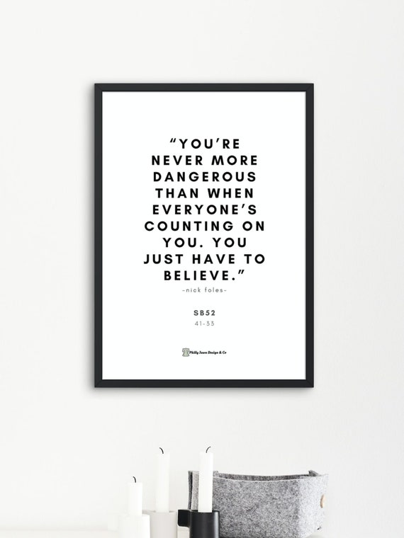 Philadelphia Eagles Nick Foles Quote Digital Wall Art