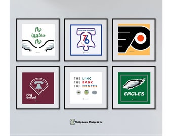 Philadelphia Sports Wall Art Collage Eagles, Sixers, Flyers, Phillies Digital Art