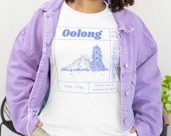 TeaShirt Oolong Tea Lover's Shirt | Unisex Jersey Short Sleeve Tee | Women's | Men's | White and Blue Aesthetic