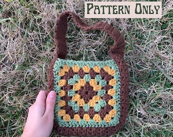 Granny Square Purse Crochet Pattern | PATTERN ONLY | Beginner-Friendly Crochet Cottagecore Tote Bag