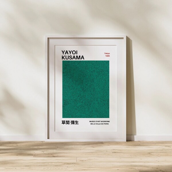 Yayoi Kusama print digital download, aesthetic room decor, apartment decor