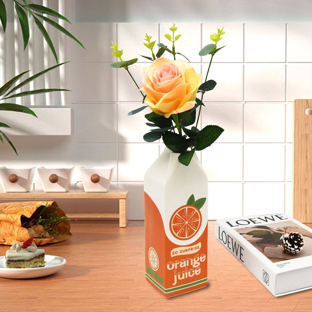 Vintage Orange Juice Vase Inspired Decorative Ceramic Vase Etsy
