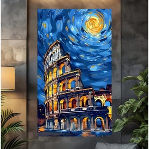 Roman Colosseum, Modern Minimalist Abstract Wall Art, Colosseum Print with a Light Texture, Abstract Art Work, Italian Landmark