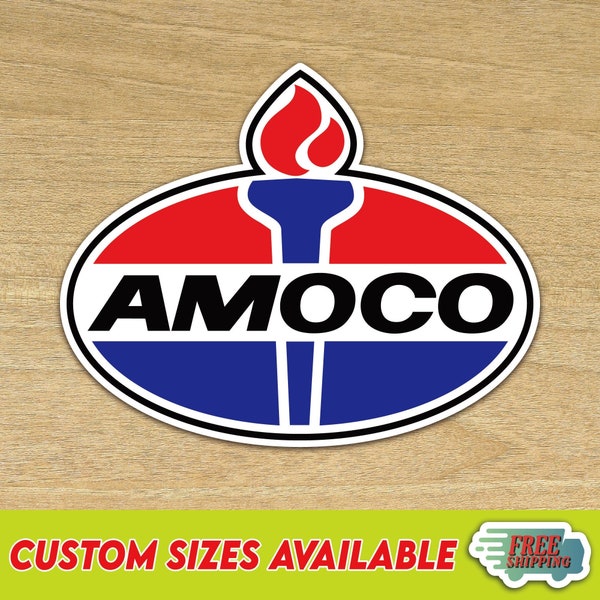 Amoco Gas Logo Motor Oils Gasoline Vinyl Decal Sticker - *Multiple Sizes* - **Free Shipping**
