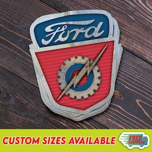 1954-1956 F-100 Truck Emblem -Rust Version- Vinyl Decal Sticker - "Multiple Sizes" - **Free Shipping**