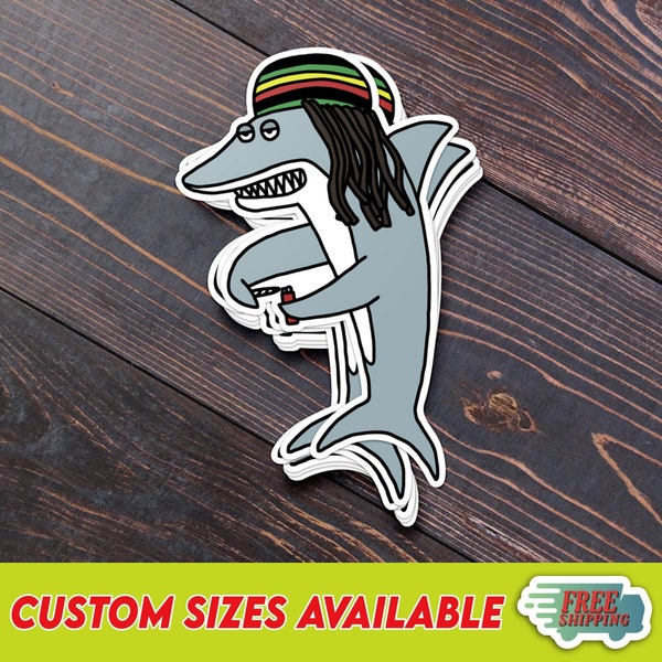 Reggae Shark Vinyl Decal Sticker - "Multiple Sizes" - **Free Shipping**