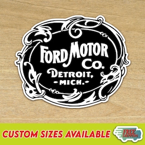 Vintage Ford Motor Company Logo Vinyl Decal Sticker - &quot;Multiple Sizes&quot; - **Free Shipping**