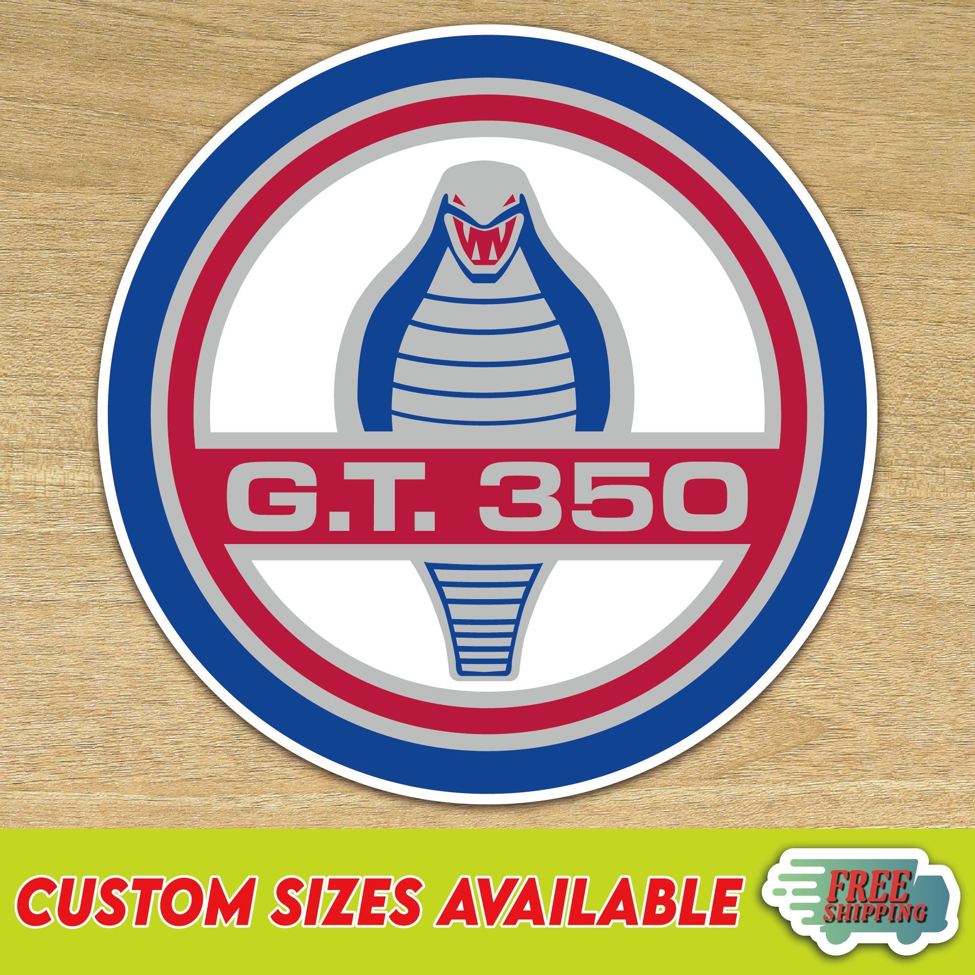 Shelby Cobra GT350 Logo Vinyl Decal Sticker multiple Sizes free