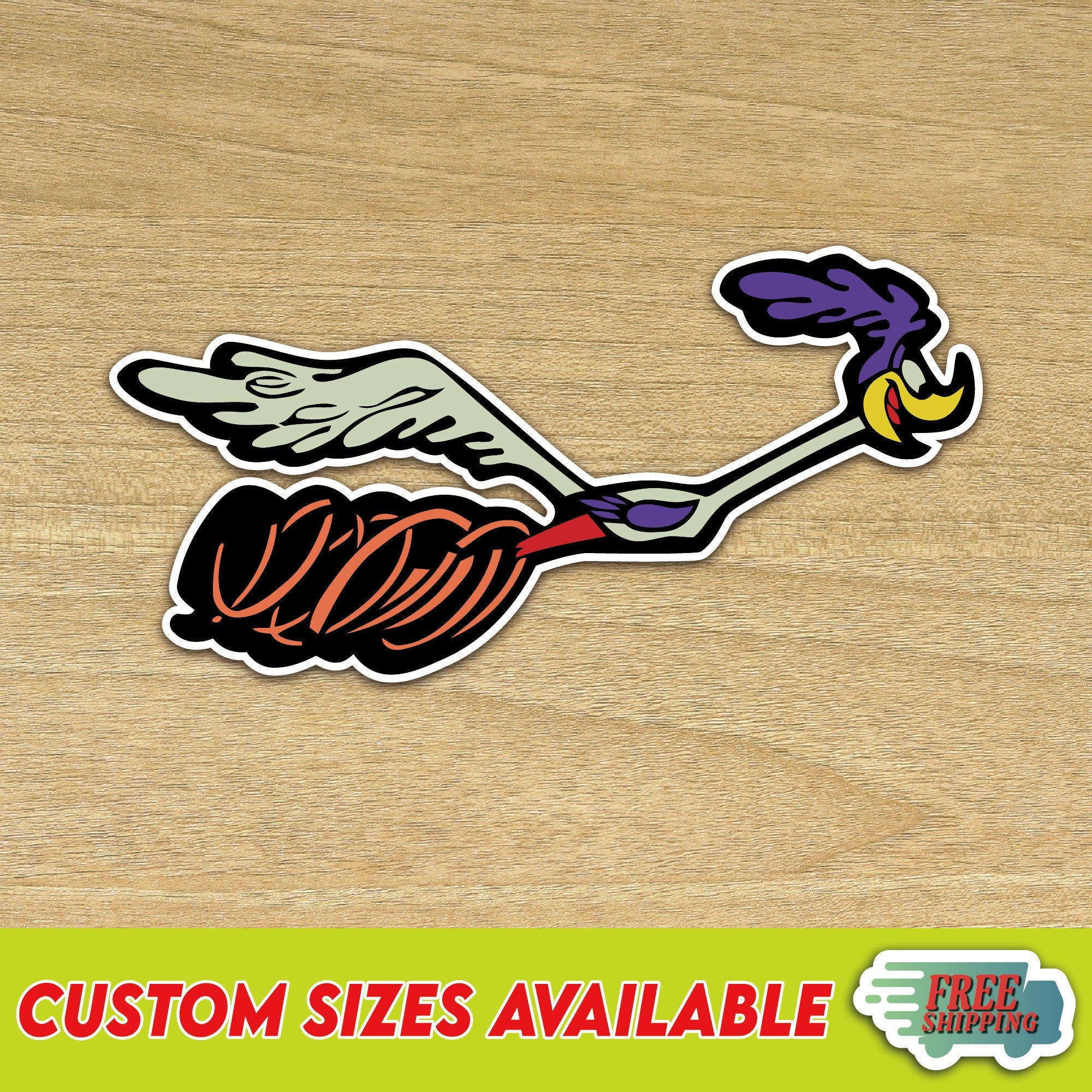 Vintage Plymouth Road Runner Logo Vinyl Decal Sticker