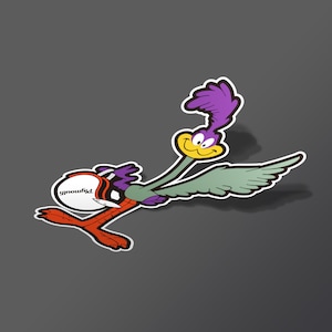 Set Of 3 Road Runner Superbird Logo Printed Stickers - Reflective Vinyl Bumper Stickers - View #13