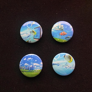 Frutiger Aero Pin Back Button - Y2K Aesthetic Acessory Small Badges - 2000s Gift Idea