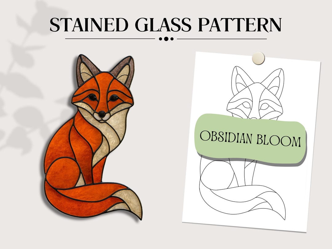 Stained Glass Fox Pattern Template, PDF Digital Download, DIY Decor ...