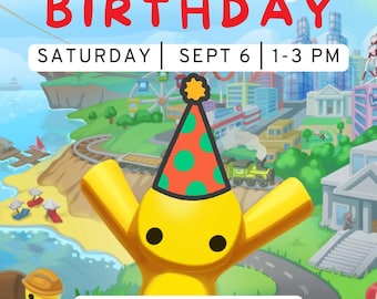 Wobbly Life INVITACIÓN DESCARGA DIGITAL Invitación de cumpleaños de videojuego