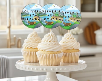 Wobbly Life Cupcaketopper, sticker, enz. DIGITALE DOWNLOAD. BEWERKEN in canvas