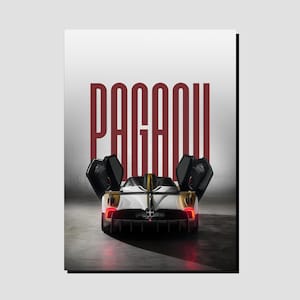 Pagani Car Art Print, Automotive Decor, Unframed Wall Art, Gift for Car Lovers, Modern Home Decor, Supercar Enthusiast Art