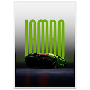 Vibrant Green Supercar Poster - Framed Wall Art for Automotive Enthusiasts
