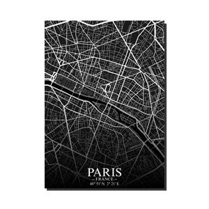 Póster del mapa de París, Francia, arte mural minimalista de la ciudad, mapa de calles en blanco y negro, decoración moderna francesa para el hogar.