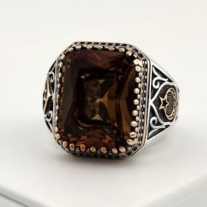 Huge Alexandrite Stone Silver Ring, Color Changing Stone Silver Ring, Turkish Diaspore, 925 Sterling Silver for women, Gift for dad
