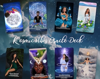 Kosmic Vibes Oracle Deck -  Black Tarot, Melanated Artwork: Jumbo Divination Cards with Guidebook