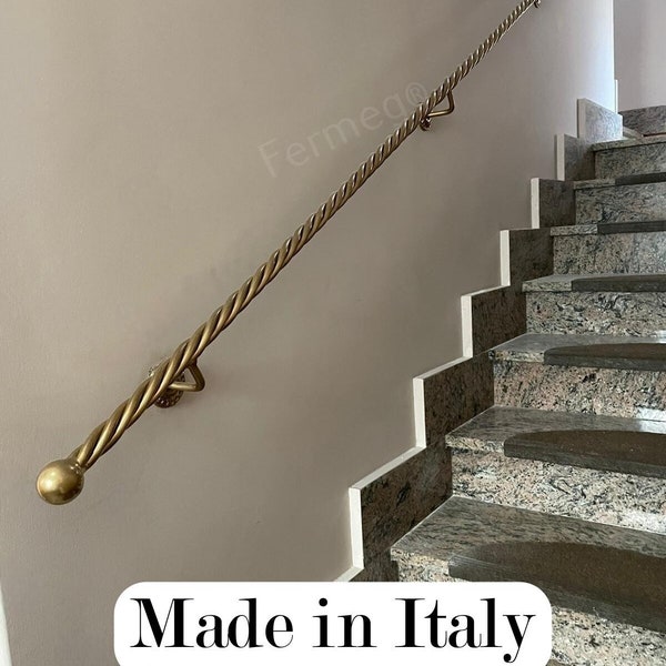 Wrought iron handrail from 50 cm to 400 cm Liberty model GOLD diameter 30 mm Made In Italy