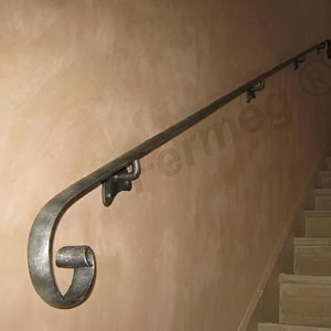 Handcrafted Wrought Iron Handrail – Napoli Model – For Indoor or Outdoor Stairs – Length 50–400 cm – Made in Italy