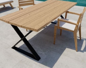 Structure de pieds de table Style, pieds de table en fer 71,5 cm h x 78 l, adaptés à tous types de plateaux en bois - en différentes couleurs.