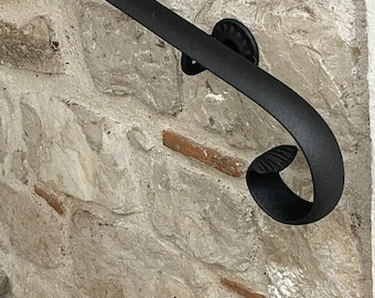 Wrought Iron Handrail | Handcrafted Wall-Mounted Handrail | Amalfi Model | For Indoor and Outdoor Use | Length 50–400 cm | Handrail