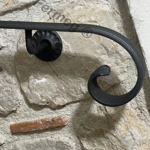 Corrimano in Ferro Battuto Artigianale con Riccio Romano da 50 a 450 cm colore nero antracite made in Italy image 6