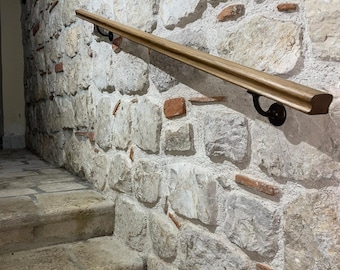 Custom Solid Walnut Handrail, 50–400 cm | British Model | Made in Italy | Handcrafted Stair Railing