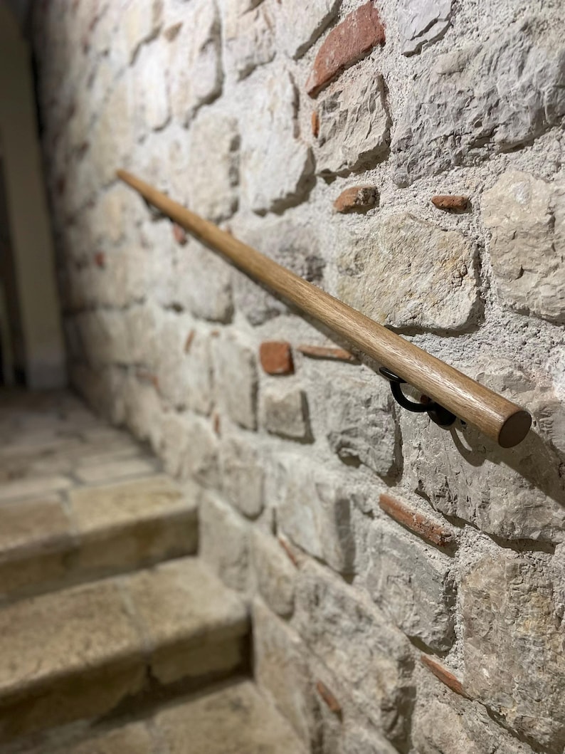 Stone Handrail Rvt Custom Solid Walnut Handrail, 50–400 Cm | Virtus Model | Made in Italy ...