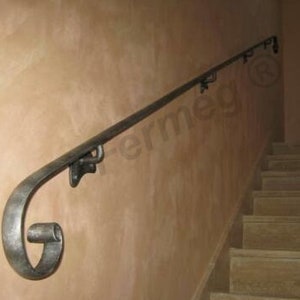 Handcrafted wrought iron handrail from 50 cm to 400 cm Napoli model 100% made in Italy