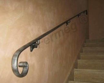 Handcrafted wrought iron handrail from 50 cm to 400 cm Napoli model 100% made in Italy