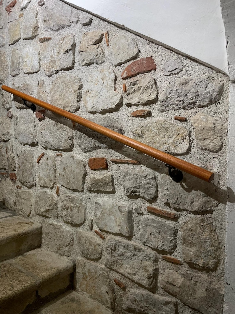 Stone Handrail Rvt Custom-made Solid Chestnut Wood Handrail, 50–400 Cm | Virtus Model ...