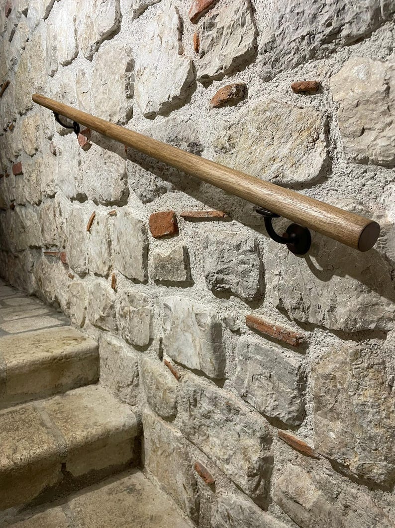 Walnut Custom Railing Custom Solid Walnut Handrail, 50–400 Cm | Virtus Model | Made in Italy ...