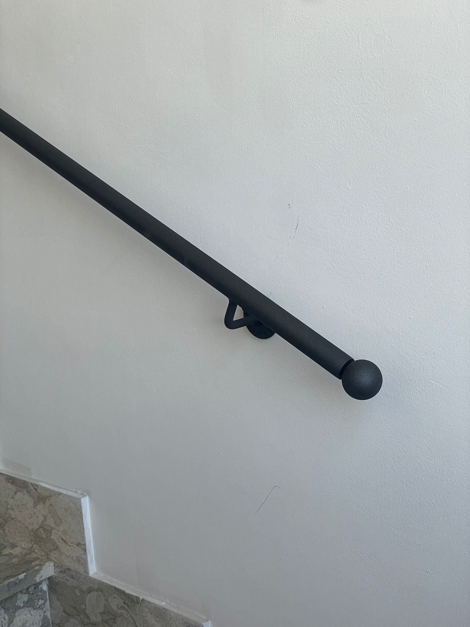 Iron Handrail | Handmade Handrail | Indoor/Outdoor Wall Railing – Vienna Model – 50 to 400 cm – Ø 33 mm – Made in Italy