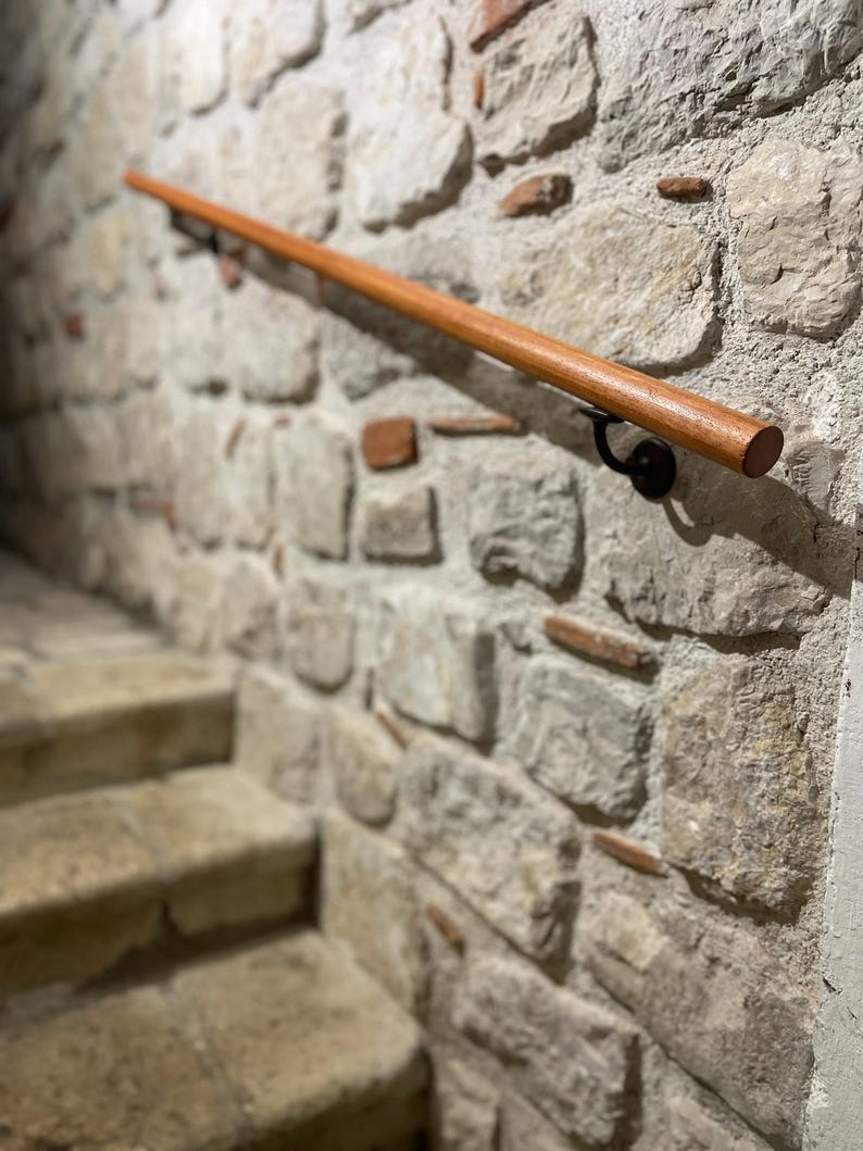Stone Handrail Rvt Custom-made Solid Chestnut Wood Handrail, 50–400 Cm | Virtus Model ...