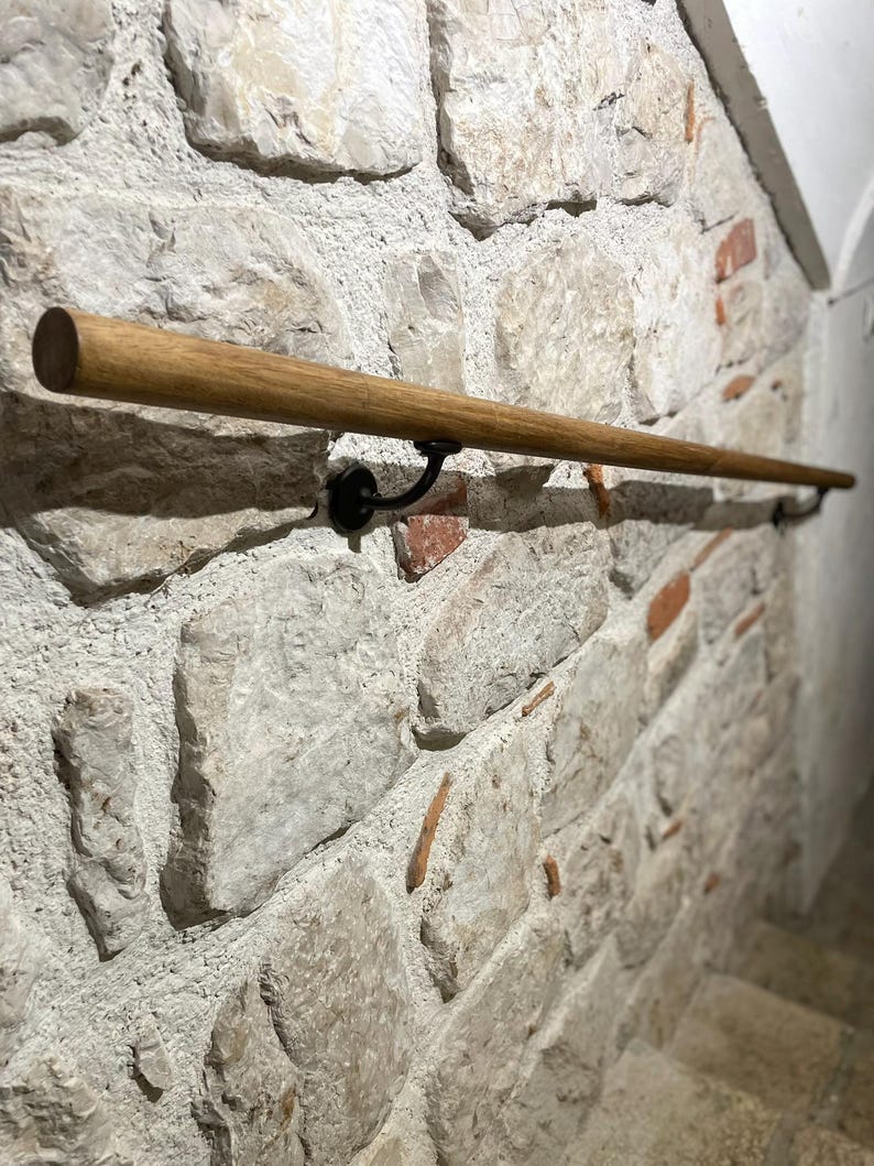 Walnut Custom Railing Custom Solid Walnut Handrail, 50–400 Cm | Virtus Model | Made in Italy ...