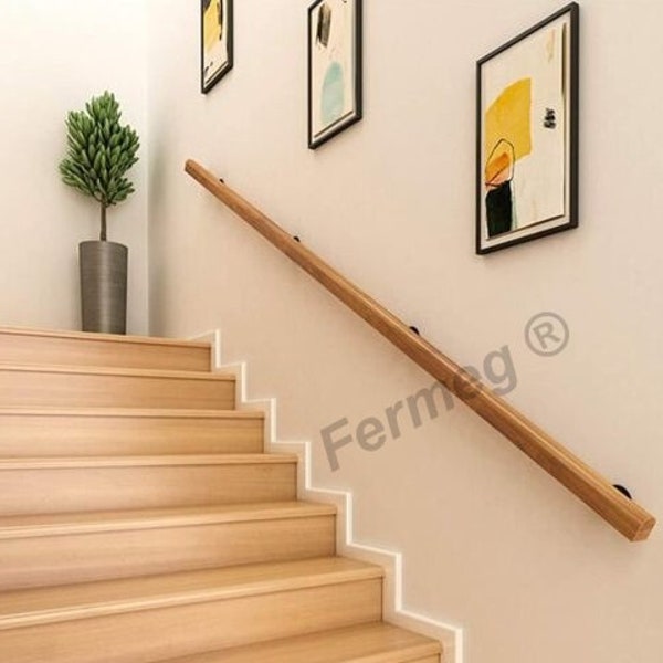 Fenice model wooden handrail from 50 cm to 400 cm, made in Italy product - suitable for any home decor.