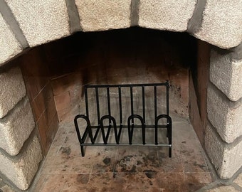 Wood burner wood holder iron brazier for fireplace and barbecue Baita model