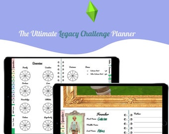 SIMS 4 Digital Planner | Legacy Challenge Tracker | Instant Download | Notability / Goodnotes Template