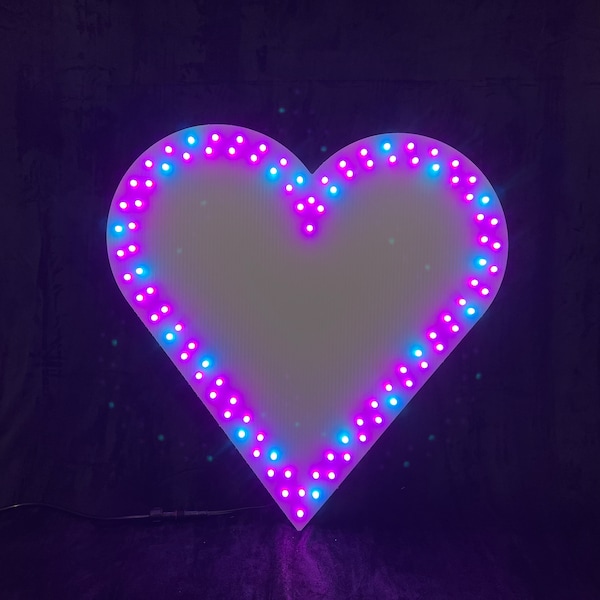 WS2811 12v Smart LED Heart Prop - 50 or 100 LED - Light Show Prop - XLights