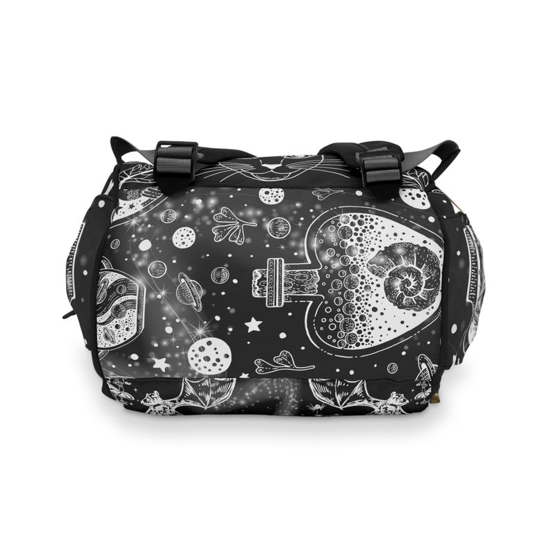 Goth Moth Diaper Bag Backpack Celestial Witchy Goth Baby Shower Gift Idea Insulated Travel Bottle Cooler Boho Moms Dads New Parents Newborn