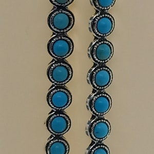 Long turquoise dangle earrings